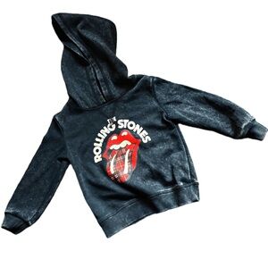 Rolling Stones Hoodie Gray Graphic Logo Toddler Streetwear Children’s Size 2T